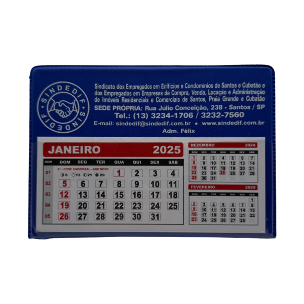Calendário de Mesa Grande - Azul